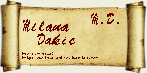 Milana Dakić vizit kartica